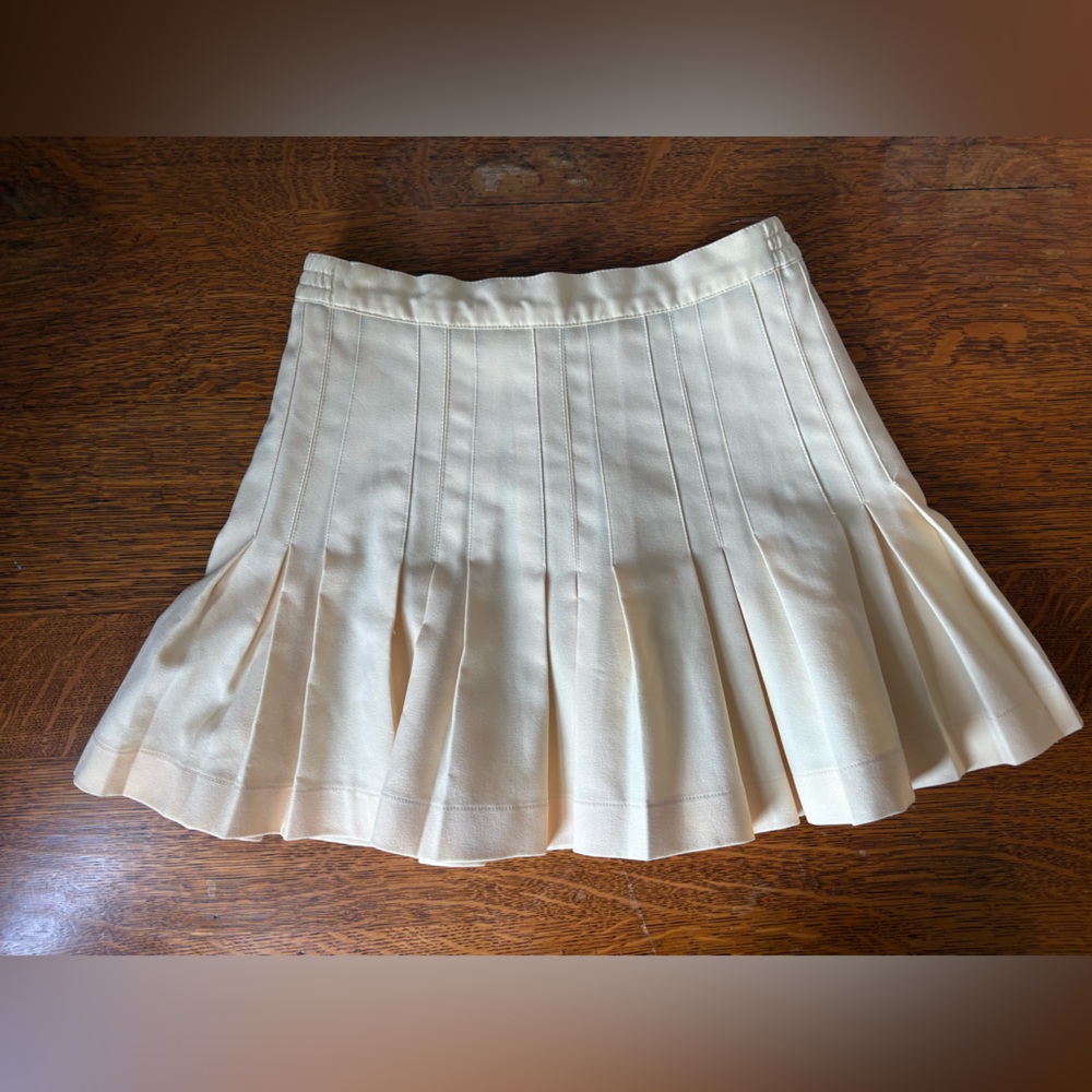 Vintage Lizsport Women Size 2 Butter Yellow Pleated Tennis Skirt Mini 26" Waist - Picture 9 of 16